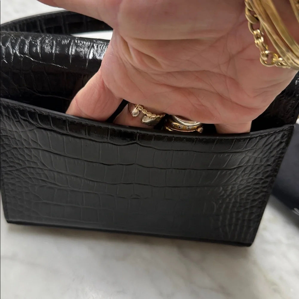Anine Bing Colette Black Croc Embossed Mini Bag - Picture 6 of 11